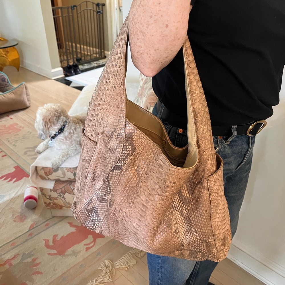 Ted Rossi Tan Python Shoulder Bag - Picture 3 of 6
